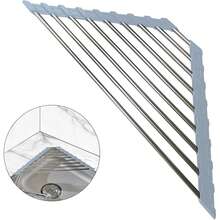 1pc Triangle Roll-Up Dish Drying Rack, Kitchen Sink Drainer, Corner Fit, Compact Foldable Multi-Function Kitchen Storage Rack - One Size Fits All - View 1