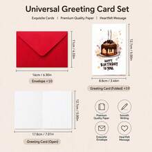 10 Cards And 10 Envelopes Invitation Set, Perfect For Celebrating Milestone Birthdays. These Congratulations Invitations Are Ideal For Friends, Classmates, Parties And Graduation Celebrations - A - View 5