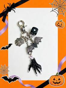 1pc Bat Halloween Keychain Bag Charm, Halloween Wallet Pendant, Bag Charm Accessory, Wallet Pendant Women Accessory, Backpack Accessory - Multicolor - View 10