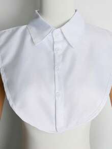 1pc Black White Apricot Red Orchid Green Chiffon Versatile Pointed Collar Classic Faux Collar - Multicolor - View 3