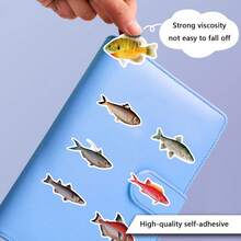 55pcs Funny Fish Stickers Pack | Beautiful Pattern Stickers, Vintage Decorative Decals Bottles, Decorative Paper, Journaling, Laptop, Bumper, Skateboard, Scrapbook, Suitcase, Refrigerator, Plan Book, Keyboard, Car Sticker - Fun Fish Stickers - View 6