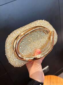 MIYIN Fashion Design Rhinestone Evening Clutch Bag, Elegant Exquisite Evening Wedding Party Bag, Crystal Diamond Sparkling Chain Bag, Perfect For Weddings, Family Gatherings, Banquets, Balls, Evening Cocktail Parties, Birthday Gifts, Valentine's Day Gifts, Christmas Gifts - Multicolor - View 8