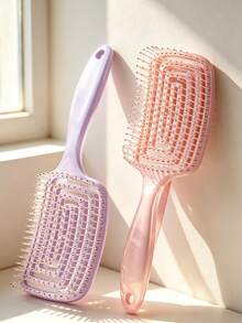 1pc Multi-Function Massage Comb, Anti-Static Comb Suitable For Dry And Wet Hair - Gentle Massage Design, ABS Plastic Handle, Fits All Hair Types, Reduces Tangling And Frizz, Improves Scalp Health, Styling Comb With Fluffy Massage Teeth, Women's Gift - Multi-color Style - View 6