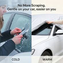 Car Windshield Snow Cover, 4-Layer Heavy Duty All Weather Winter Protector For Ice Frost Snow Sun, Waterproof Windproof Car Cover With Mirror Covers & Reflective Strips, Universal Fit For Most Cars And SUVs, No More Scraping - Multicolor - View 2