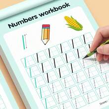 1pc Children's Dot Grid Handwriting Practice Book, Number 0-100 Tracing Workbook, Pen Control Practice Pad, Home Learning Workbook - Multicolor - View 3