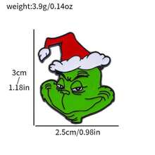 The Grinch Christmas Metal Badge Christmas Alloy Brooch Pin Accessory Decoration - Multicolor - View 11