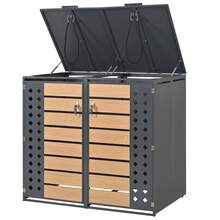 Deck Box Made Of Metal With Storage Foldable With Doors Grey - Grey - View 11