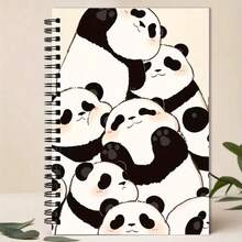 Fun Panda Theme Spiral Notebook A5 Size, Cute Black And White Panda Cover With Pink Cheeks, Suitable For Diary, Journal, Portable Notebook, Design Daily Planner Record Classroom Notes Office Memo Portable Writing Notebook, Suitable For Professionals, Students And Office Use - Perfect Gift Choice, Artistic Cover Design, Learning Formula Record Journal, Subject Study Record Notebook, High Cost-Performance Student Notebook - 1 Pack (50 Sheets, 100 Pages) - View 9