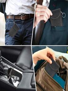 New Car Key Signal Blocking Bag, Car Key Anti-Theft Protection Case, RFID Anti-Theft Key Card Holder, Car Accessories - A - View 9