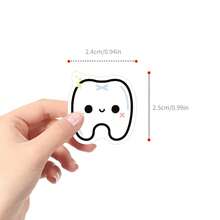 500PCS Tooth Stickers Roll, A Set Of Vibrant And Colorful Beautiful Stickers, High Quality Stickers Scrapbook, Journaling, Laptop, Bumper, Skateboard, Water Bottles, Suitcase, Decorative Paper, Refrigerator, Car, Rewards Stickers - Teeth - View 2