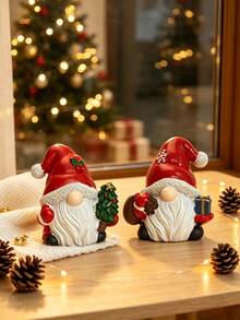 1 Set Of 2 Small Decorative Figurines In Multiple Styles, Suitable For Desk Decor And Room Decoration - 1PC - View 2