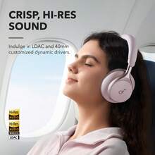 Soundcore Space One By Anker, Headphone Peredam Kebisingan Aktif, Pengurangan Suara 2X Lebih Kuat, Waktu Putar ANC 40 Jam, Kontrol Aplikasi, Audio Nirkabel LDAC Hi-Res, Pas Nyaman, Panggilan Jelas, Bluetooth 5.3 - View 4