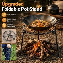 1pc Portable Camping Tripod, Cast Iron Material, Adjustable Legs - Sturdy Metal Structure, Foldable Bracket And Dutch Oven Support, Suitable For Outdoor, Cooking, Outdoor Grill Rack, Camping Equipment, Applicable For BBQ, Heating, Bonfire Gathering And Yard, Backyard Or Garden Scenes - Regular - View 5