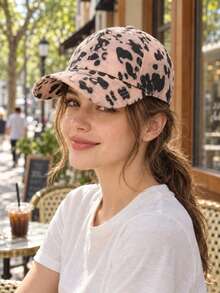 1pc Spring/Autumn Couple Leopard Print Baseball Cap, Adjustable Curved Brim Dad Hat, Lightweight Sun Protection Trucker Hat, Suitable For Outdoor Travel, Daily Wear, All Seasons, Casual Street Style - Leopard Print - View 9