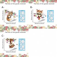 1/3pcs Christmas Squirrel Fox Window Decal, Cute Cartoon Animal Branch Pattern, Reusable Window Sticker, Suitable For Living Room, Kitchen, Store Windows And Christmas Party Decorations - Multicolor - View 13
