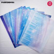 Ruonaorou 12pcs/Set Vintage Winter Snowflake Aurora Translucent Vellum Paper Junk Journal Material, Premium Aurora Snowflake Vellum Paper For Planner, Diary, Envelope, Greeting Card Decoration DIY Junk Journal (2D Flat A5) - A - View 9