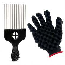 Black Magic Curl Sponge Gloves For Hair Twisting, Barber Wave & Dread Styling Tool For Men And Women - Multicolor - View 11
