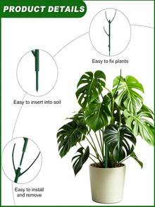 1/7/16/32pcs Bamboo Plant Support Stakes Set With Hook And Loop Ties And Clips, Stackable Tall Poles For Climbing Plant Stem Support, Plant Accessories Gardening Supplies Indoor Plant Rack - A - View 6