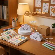 Cloud-Shaped Tape Dispenser, Cute Smiling Face Tape Cutter, Aesthetic Desktop Stationery, Creative Desktop Storage Tool, Perfect Accessory For Journaling And Daily Decoration, Includes 1 Roll Of Rainbow Tape - Multi-color - View 5