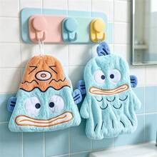 1PC Sanrio Clownfish Hand Towel Cute Cartoon Coral Velvet Home Kitchen Hanging Water-Absorbent Soft Double-Layer Thickened Towel - Multicolor - View 3