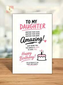Happy Birthday Greeting Card For Daughter Heartfelt Message For Birthday Celebration And Special Occasion Gift For Her - One Size Fits All - View 3