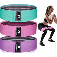 Home Fitness Set, Fabric Hip Resistance Band + Mini Pilates Yoga Ball, For Hip, Leg, Core Muscle Training - A - View 2