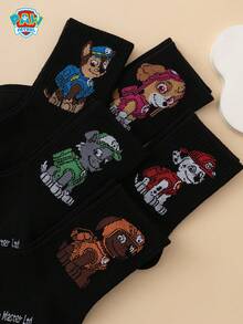 5 Pairs Paw Patrol Series Authentic Cartoon Mid-Calf Socks For Kids - Multicolor - View 4