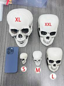 Skeleton Skull Decor, Human Skull Halloween Decoration, Bar And Table Halloween Decor, Scary Yard Decoration - Multicolor - View 3