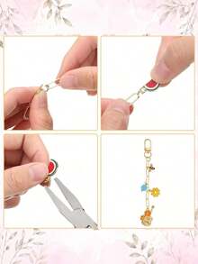 5/10/20pcs Keychain Making Kit, Includes Metal Keychain Clips, Lobster Clasps And Extension Chains, Suitable For DIY Bag Charms, Keychain Pendants, Connector Chains, Jewelry Accessories - Door Latch + Chain - View 3