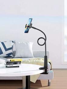 360° Rotating Foldable Gooseneck Phone Holder Tablet Stand With Clamp, Black - Phone Stand 01 - View 2