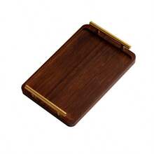 2D Flat Bamboo Tray Solid Wood Rectangular Tray Premium Home Use Cup Tea Tray Wooden Bread Holder No Electricity Required - Coffee Brown - View 4