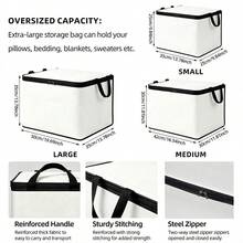 1PC Squish & Squeeze Cute Pattern Zippered Flap Foldable Storage Box - Suitable For Book Organization, Toy Storage, Cosmetic Storage, Student Back To School Storage, Home Organization, Car Trunk Storage, Clothing, Blankets, Daily Essentials, Hair Styling Tools Large Capacity Storage - A - View 4