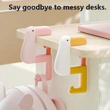 Cute Desk Side Bag Hook, Portable Non-Slip Handbag Holder, Suitable For Desk, Dining Room, Cafe, Classroom, Office, Home Dorm, Can Hang Handbags, Backpacks, Water Bottles, Keys, Tote Bags, Desktop Side Storage Rack, Gift For Girls And Women - View 2