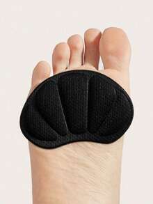 QKC 2pcs Unisex Black Shell Sponge Heel & Sole Protector Pads, Comfortable Fashionable Shoe Insoles Heel Patches Footwear Accessories - Black - View 2