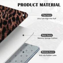 1pc,Leopard Print Soft Area Rugs For Bedroom,Non-Slip Fuzzy Shag Plush Soft Shaggy Bedside Rug,Tie-Dyed Living Room Carpet For Girls Teen Dorm Home Decor,Bedroom Living Room Rug,Floor Covering,And More With Anti-Slip Backing And Easy Maintenance - Coffee Brown - View 4