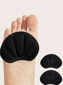 QKC 2pcs Unisex Black Shell Sponge Heel & Sole Protector Pads, Comfortable Fashion Shoe Insoles Heel Stickers Footwear Accessories - Black - View 1