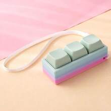 1pc 3-Key Mini Keyboard Fingertip Toy Lanyard, Clickable Sound Keycap Pendant, Macaron Multicolor Collectible Ornament, Suitable For Teens And Adults Holiday Party Gift - Multicolor - View 7