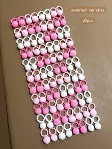 30pcs Colorful Pom Pom Hair Ties, Sweet Style Cute Hair Scrunchies Suitable For Daily Wear Hair Accessories - Multicolor - View 6