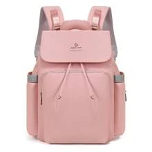 1pc Solid Color Decorative Nylon Diaper Bag With Bottle Pocket, Wide Shoulder Strap, Large Capacity, Back Luggage Strap, Suitable For Moms' Daily Baby Care - Multicolor - View 11