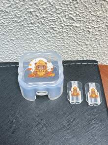 3pcs Set Wavy Pattern Charger Cable Protector UV Printed Autumn Element Fallen Leaves Bear Design Compatible With UK Standard 20W Apple Charger, Transparent Shatterproof Cover, Protects Phone, 3-Prong Charger, Charging Accessories, Cable Protector Cover - Multicolor - View 3