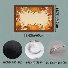 1PC Pumpkin Diatomite Absorbent Welcome Doormat, Christmas Halloween Decor Rug, Multi‑Purpose Mat For Stovetop, Coffee Station, Water Bar Counter, Indoor & Outdoor Front Door, Kitchen Home Decor Area Floor Mat - Multicolor - View 5
