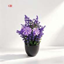 Artificial Potted Plant With Pot, Desktop Living Room Faux Flower Decoration Creative Ornament Purple Lavender Flower, Christmas Gift - Birthday Gift - Holiday Gift - Small Gift - Perfect Little Gift - Multiple Styles - View 8