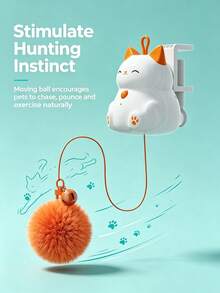 Cat Toy Interactive Teaser Ball Smart Electric Cat Toy Interactive Game Fun Cat Exercise Toy Automatic Fast Interaction Teaser Ball Smart Interactive Automatic Retractable Teaser Ball Self-Entertainment Smart Lifting Teaser Ball Cat Toy - View 8
