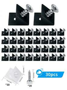 10/20/30Pcs Drawer Wedges With Screws, Drawer Bottom Support Brackets, Fixing Mending Wedges, Plastic Angle Code Bracket Fasteners, Drawer Reinforcement Repair Kit For Furniture Sagging Drawer - Backplate - View 9