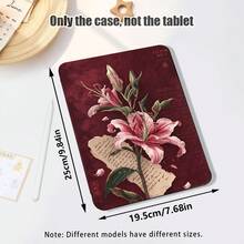 百合花紋彩繪效果平板保護殼，內置筆槽，附支架，適用於 Honor 8/9/10/X8/X8A/X9/X8Pro/X9Pro 及其他機型/ MatePad SE 11 吋/MatePad 11 吋/11.5 吋，MatePad Pro/，Apple 10代/11代 2025 (A16)，Galaxy Tab A7/A9 及其他熱門機型 - 款式76 - 查看 2