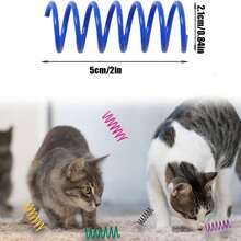 2sets/5sets 12Colors Cat Spring Toys For Indoor Cats,Colorful Spring Cat Interactive Toy, Spiral Shaped To Amuse Cats And Relieve Boredom - Multicolor - View 2