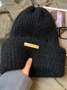 1pc Women's Autumn/Winter Knit Beanie Loose Warm Earflap Brimless Hat - Multicolor - View 6