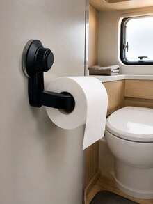 1pc Strong Suction Cup Toilet Paper Holder, Wall-Mounted Bathroom Paper Towel Rack, No-Drill Roll Paper Holder, Multi-Function Towel Hanging Bar, Space-Saving Roll Paper Storage Rack, Reusable Suction Cup Design, Suitable For Bathroom/Shower, Anti-Slip Design, Rust-Proof Plastic Material, Fits All Roll Paper Sizes, Travel Essential, Bathroom Accessories, Kitchen Supplies, Home Goods - Multicolor - View 6