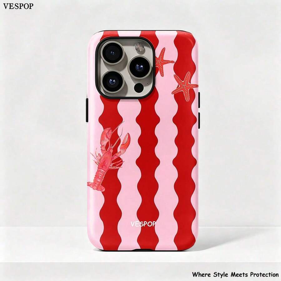 VESPOP Y2K 雙層防震手機殼，亮面設計，鮮豔色彩，適用於 iPhone 17/16/15/14/13 Pro Max、Galaxy S26/S25/S24 Ultra、Pixel 10/9/8 Pro - 混合色1 - 查看 1