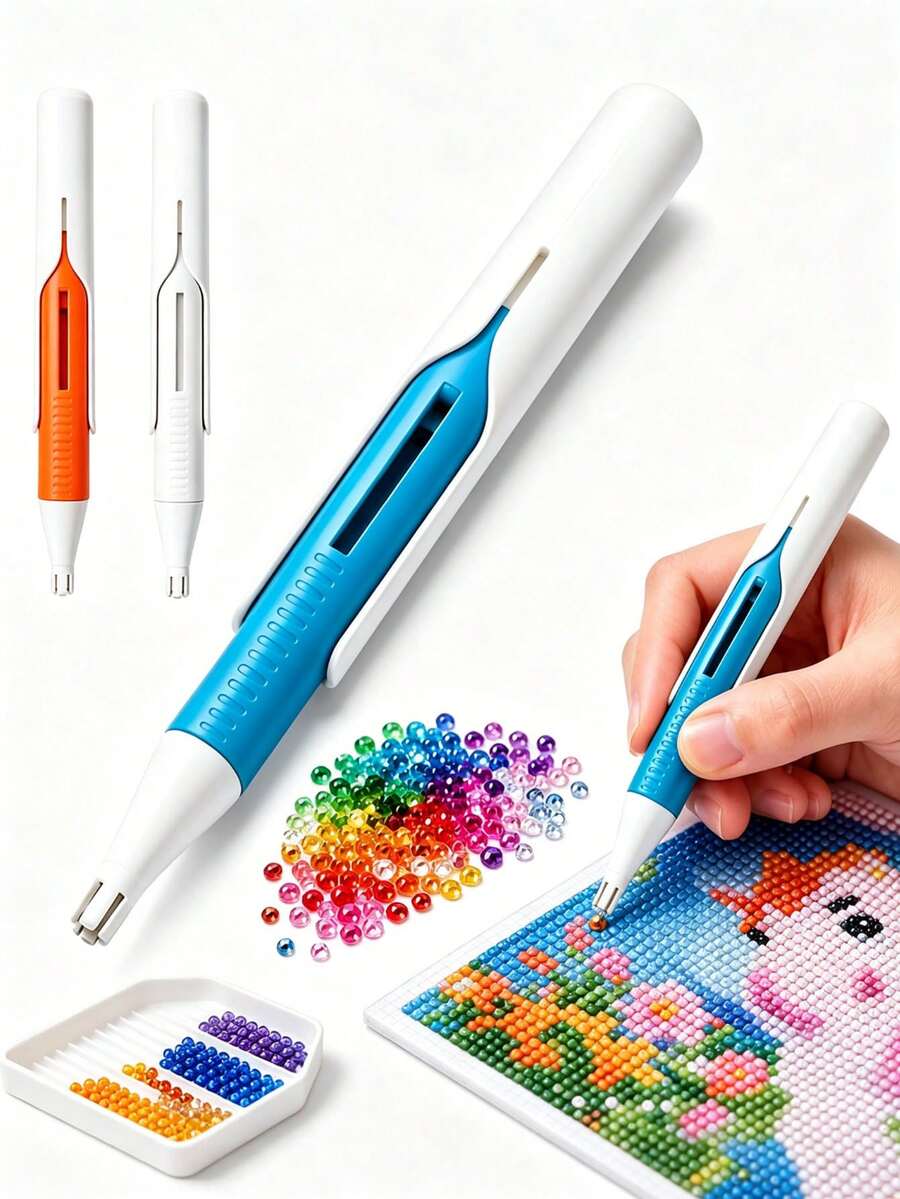 Automatic Diamond Painting Bead Dispenser - Quick Pickup And Release, Easy Storage, No Wax Needed, 3 Colors Available - Suitable For Beginners And Adults, 5D Diamond Drill Tool Accessories, Gift For Diamond Painting Enthusiasts - A - View 1